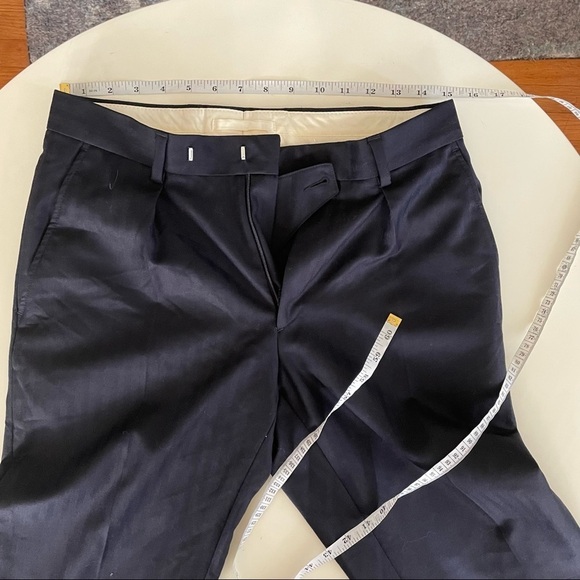 T.M. Lewin Navy Herringbone Wool Suit Navy 2 Piece 36R Waist 30 New - Picture 14 of 16